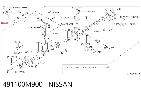 Bomba da Direção hidrâulica assistida Nissan Primera W10