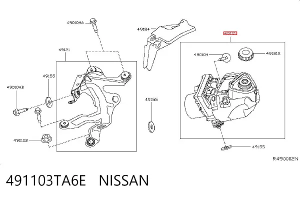 Bomba da Direção hidrâulica assistida 491103TA6E Nissan/Infiniti
