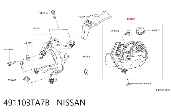 Bomba da Direção hidrâulica assistida 491103TA7B Nissan/Infiniti