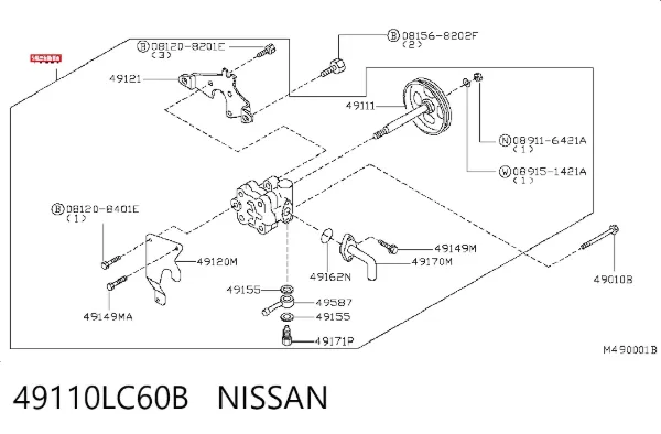 Bomba da Direção hidrâulica assistida 49110LC60B Nissan/Infiniti