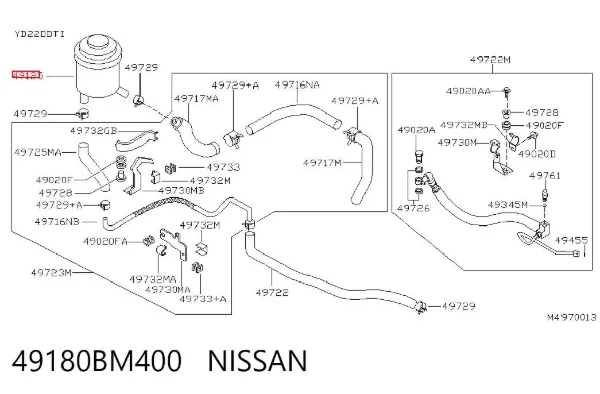 Tanque de bomba da Direção hidrâulica assistida Nissan Primera WP12