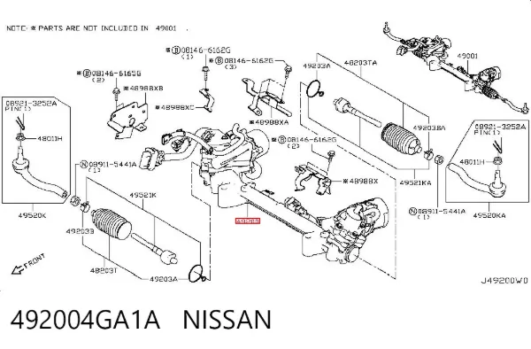 Cremalheira da direção 492004GA1A Nissan/Infiniti
