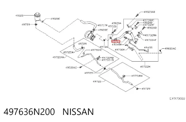 Sensor hidráulico de bomba de impulsionador 497636N200 Nissan/Infiniti