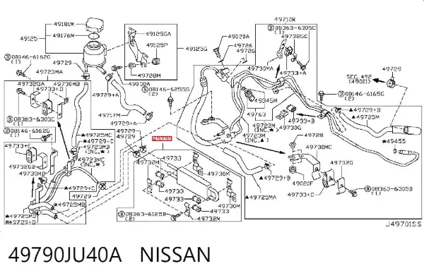 Radiador da Direção hidrâulica assistida 49790JU40A Nissan/Infiniti