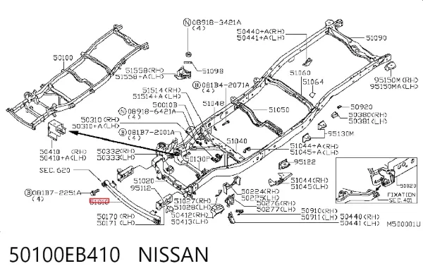 Reforçador do pára-choque dianteiro Nissan Navara NP300 III