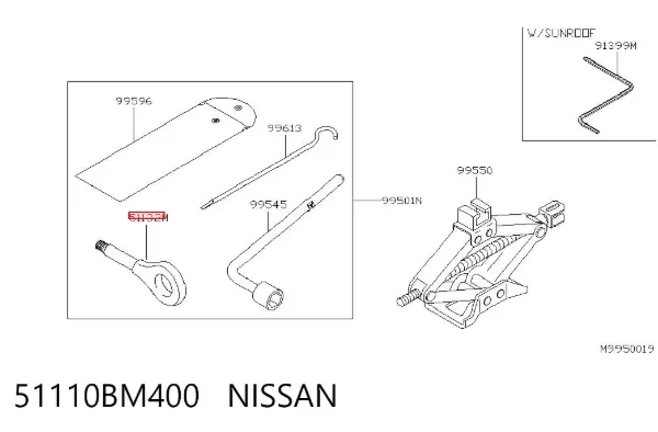 Gancho de reboque 51110BM400 Nissan/Infiniti