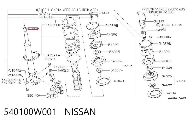 Mola dianteira Nissan Pathfinder R50