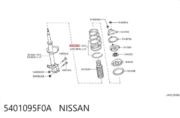 Mola dianteira 5401095F0A Nissan/Infiniti