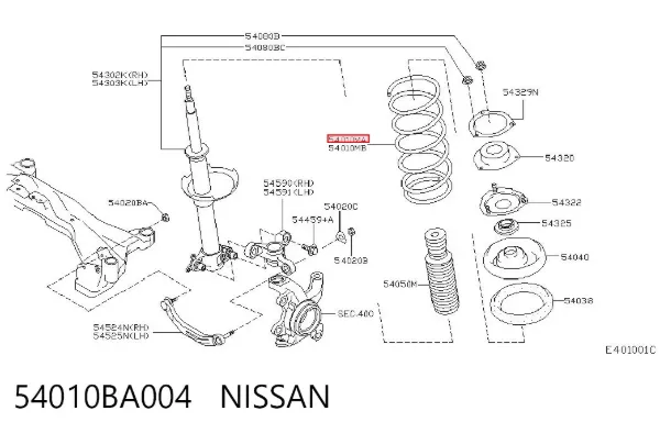 Mola dianteira 54010BA004 Nissan/Infiniti
