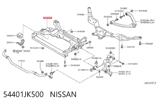 Viga de suspensão dianteira (plataforma veicular) 54401JK500 Nissan/Infiniti
