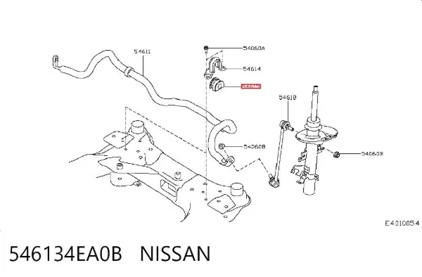 Bucha de estabilizador dianteiro 546134EA0B Nissan/Infiniti