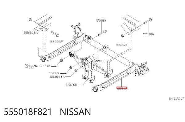 Viga de suspensão traseira (plataforma veicular) Nissan Almera II