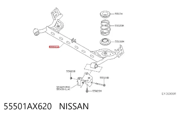 Viga de suspensão traseira (plataforma veicular) 55501AX620 Nissan/Infiniti