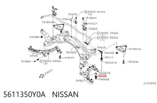 Montante de estabilizador dianteiro 5611350Y0A Nissan/Infiniti