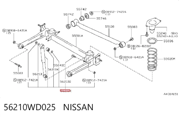 Amortecedor traseiro 56210WD025 Nissan/Infiniti