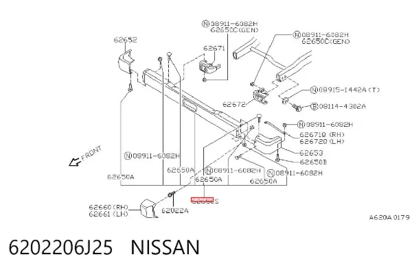 Pára-choque dianteiro 6202206J25 Nissan/Infiniti