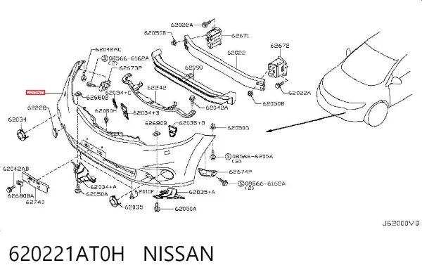 Pára-choque dianteiro Nissan Murano Z51