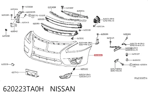 Pára-choque dianteiro 620223TA0H Nissan/Infiniti
