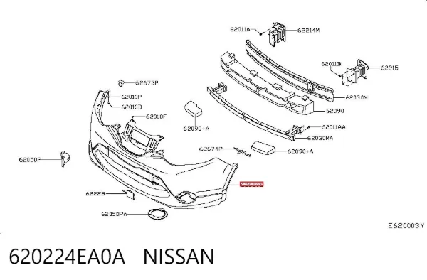 Pára-choque dianteiro 620224EA0A Nissan/Infiniti