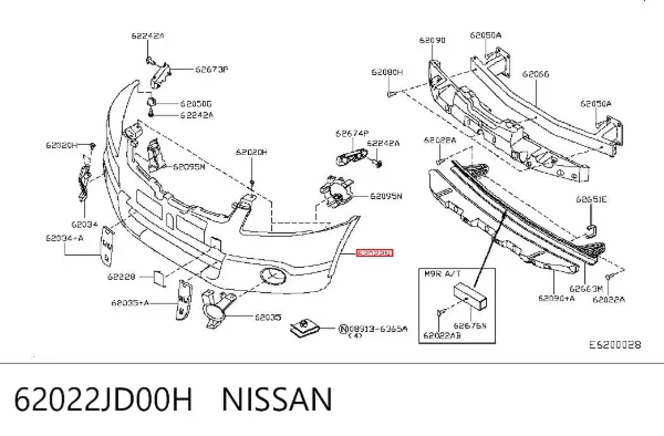 Pára-choque dianteiro 62022JD00H Nissan/Infiniti