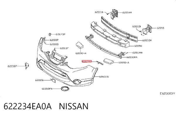 Consola do pára-choque dianteiro esquerdo 622234EA0A Nissan/Infiniti