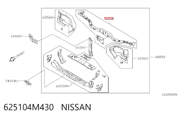 Suporte superior do radiador (painel de montagem de fixação das luzes) 625104M430 Nissan/Infiniti