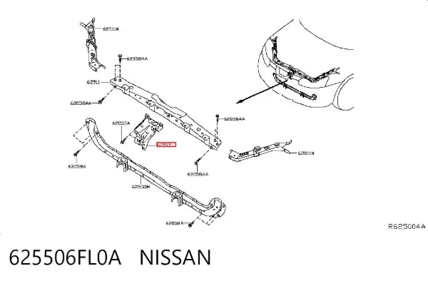 Consola do fecho da capota 625506FL0A Nissan/Infiniti