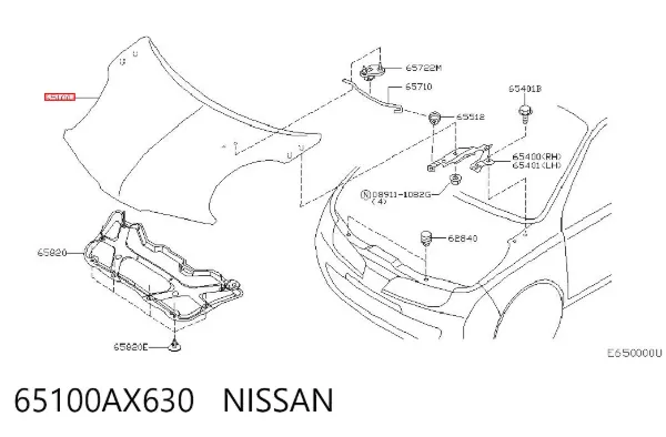 Capota 65100AX630 Nissan/Infiniti