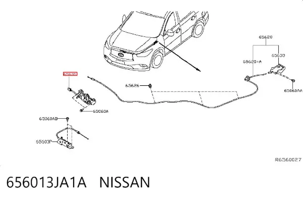 Fecho da capota 656013JA1A Nissan/Infiniti