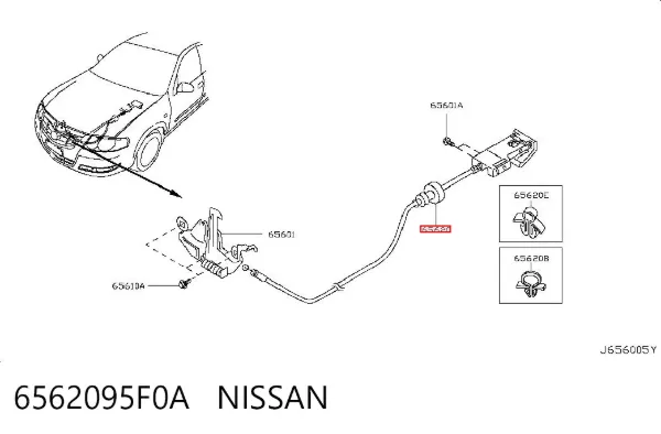 Cabo de abertura da capota Nissan Almera CLASSIC