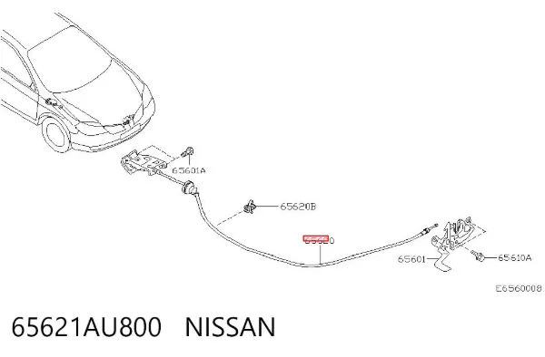 Cabo de abertura da capota Nissan Primera P12
