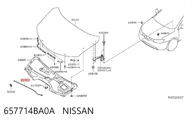 Apoio da capota 657714BA0A Nissan/Infiniti