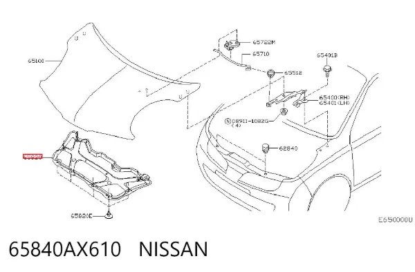 Isolamento de ruído da capota Nissan Micra K12