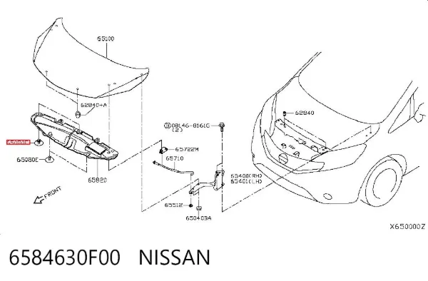 Cápsula (prendedor) de isolador térmico da capota 6584630F00 Nissan/Infiniti