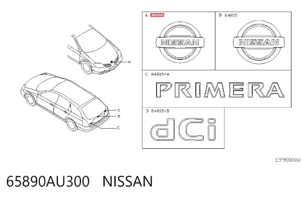Emblema da capota 65890AU300 Nissan/Infiniti