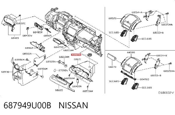  687949U00B Nissan/Infiniti
