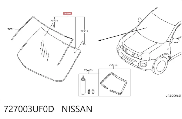 Pára-brisas 727003UF0D Nissan/Infiniti