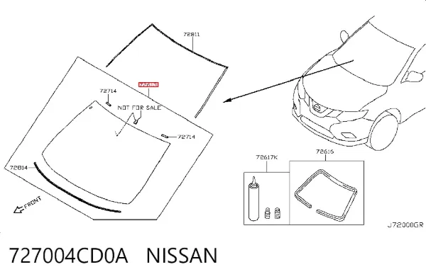 Pára-brisas 727004CD0A Nissan/Infiniti