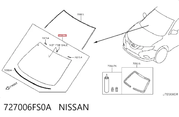Pára-brisas 727006FS0A Nissan/Infiniti