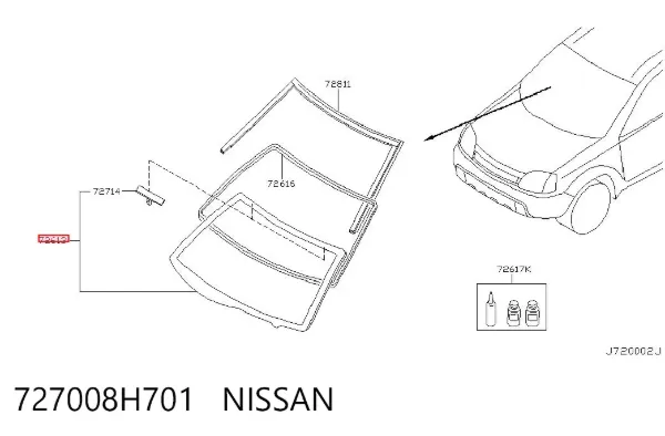 Pára-brisas 727008H701 Nissan/Infiniti