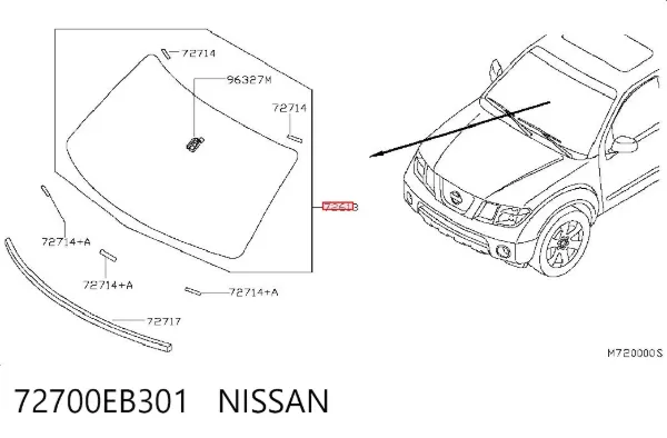 Pára-brisas 72700EB301 Nissan/Infiniti