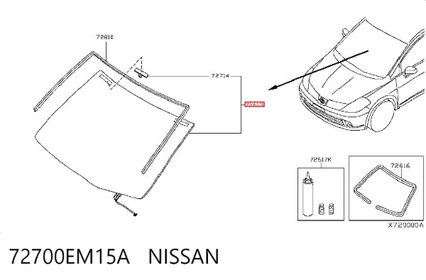 Pára-brisas 72700EM15A Nissan/Infiniti