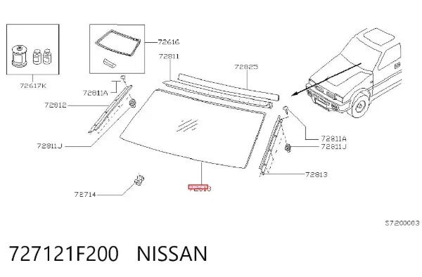 Pára-brisas 727121F200 Nissan/Infiniti