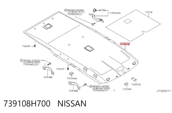 Revestimento do teto Nissan X-Trail T30