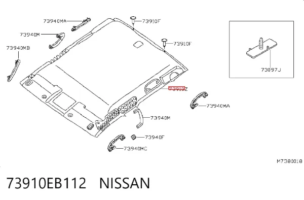 Revestimento do teto 73910EB112 Nissan/Infiniti