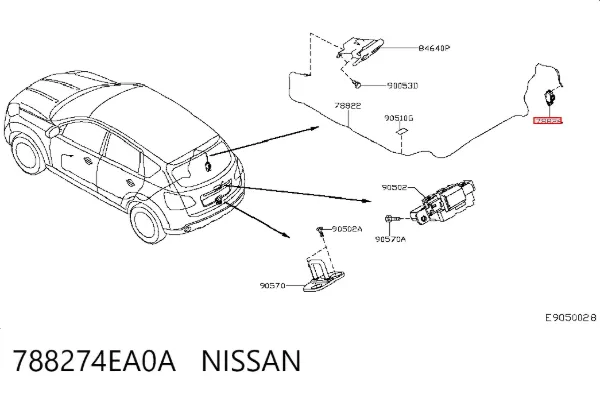 Fecho de abertura do alcapão do tanque de combustível 788274EA0A Nissan/Infiniti