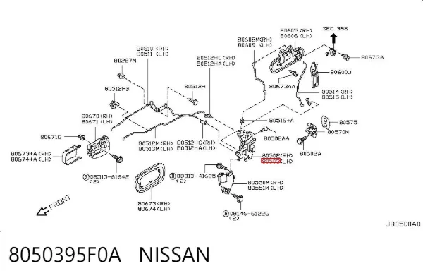Fecho da porta dianteira esquerda Nissan Almera CLASSIC