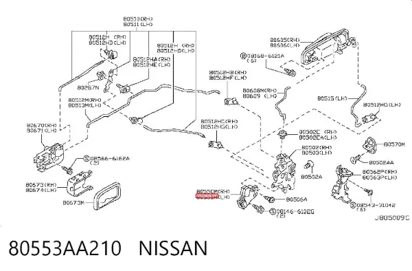 Motor acionador de abertura/fechamento da porta dianteira esquerda 80553AA210 Nissan/Infiniti