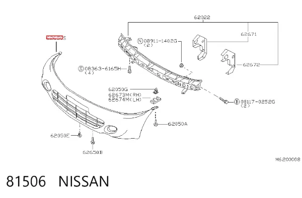 Pára-choque dianteiro 81506 Nissan/Infiniti