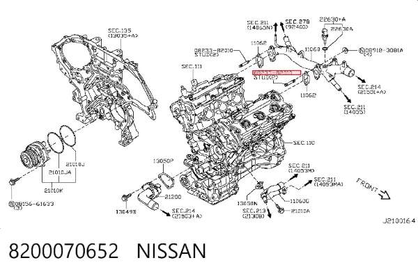 Parafuso (prego) de tubo coletor de escape 8200070652 Nissan/Infiniti